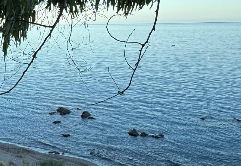 Klares Meer mit Felsen an der Costa del Sol